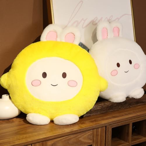 POPETPOP Plush Bunny Stuffed Animal with Pp Cotton Filling Yellow Decorative Pillow Rabbit Shaped Throw Pillow Multipurpose Cartoon Style Soft for Bedroom and Home — view 4