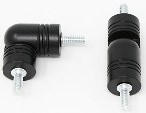 Meriville Hinged Elbow Connector - Designed For Bay Window Curtain Rods Or Corner Drapery Rods Up To 1-Inch Diameter, Black Finish, 2 Pcs #TOP2