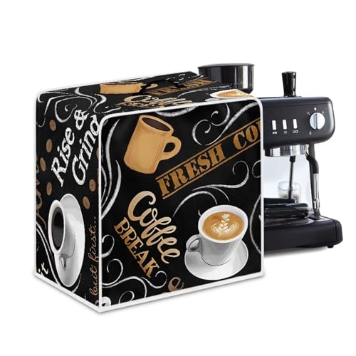 Psesaysky Coffee Maker Cover Kitchen Appliance Covers Dust Cover Waterproof Coffee Pot Cover with Top Handle for Most Standard Coffee Maker Coffee Print - Image 4