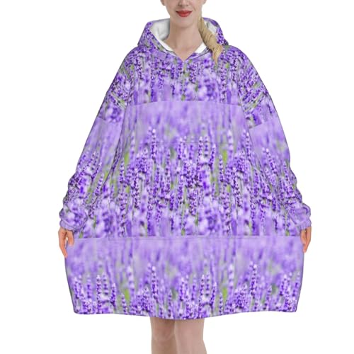 Sweat à capuche couverture en flanelle violet lavande : dites adieu aux plaids qui glissent