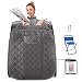 OppsDecor Portable Steam Sauna Spa, 2L Personal Therapeutic Sauna for Weight Loss Detox Relaxation at Home,One Person Sauna with Remote Control,Foldable Chair,Timer(US Plug) (Grey_Cube)