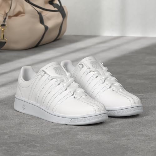 K-Swiss Tênis masculino clássico Vn, Branco/Branco, 7 X-Wide