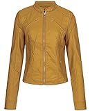 beschichtete Jacke VERO MODA Damen Kunstlederjacke VMFavodona Biker-Style 10230873 chai Tea XL