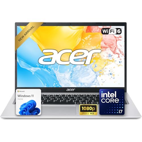 acer Aspire 3 15.6" FHD Laptop | Intel Core i7 Processor, Up to 4.7GHz | 12GB DDR4 RAM | Up to 756GB Storage (256GBPCIe SSD + + 500GB External Drive) | Win 11 | Full-size Keyboard | Ethernet &amp...