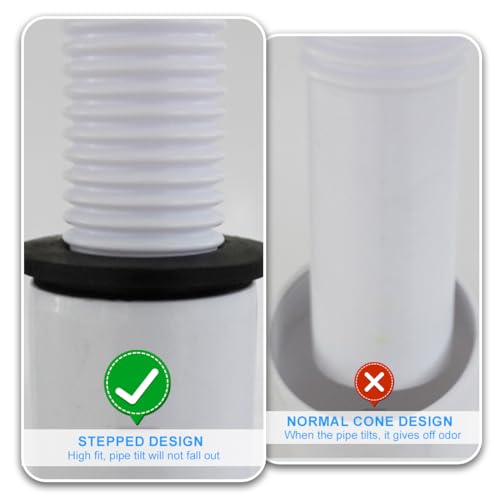 HAMKU 2 Stück Dichtung Waschbecken Ablauf, Universal Gummimanschette Siphon Für Abflußrohr - Ø 40Mm 50 Mm X 32 Mm, Ablaufdichtung Wandrosette Siphonmanschette(Schwarz)