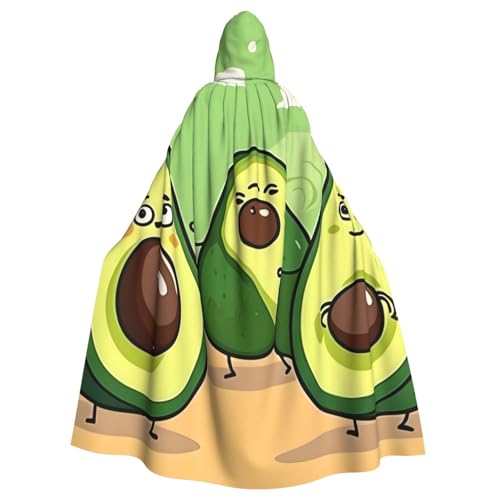 Cape à capuche amusante motif avocat pour soirées déguisées et festivals