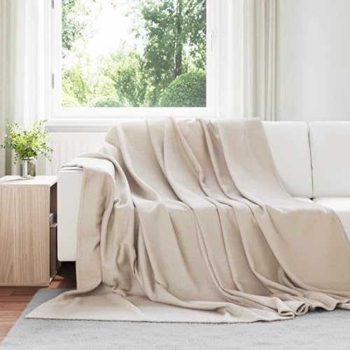 Couvertures de lit beige 240x220 cm en toison lot de 6 pièces - 2