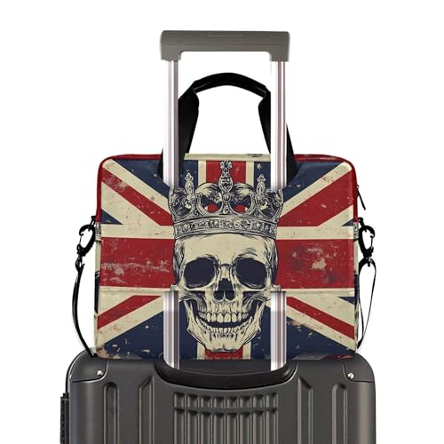 Funda maletín para laptop con diseño calavera y bandera 13 a 15.6 pulg miniatura 3