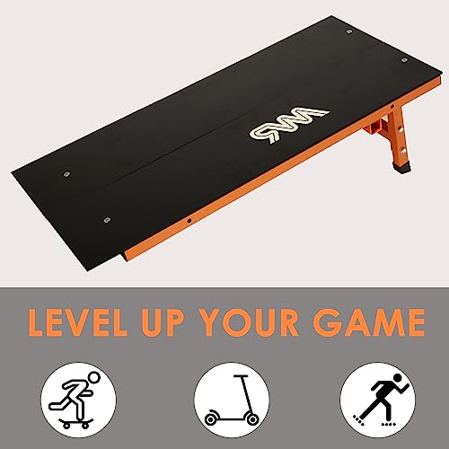 MR Skateboard Ramp, Foldable Skateboard Jump Ramp, Portable Skateboard Launch Ramp, Heavy Duty Skateboarding Jumps, Indoor and Outdoor Skateboard Wedge for Skateboard, Bike, Scooter, BMX, Dirt Bike