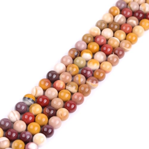 GEM-Inside Natural 8mm Mookaite Jasper Gemstone Loose Beads Round Crystal Energy Stone Power for Jewelry Making 15" 47-50 Pieces