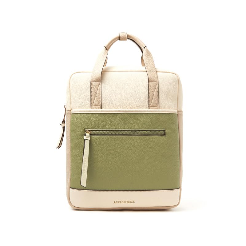 accessorize London Women's Green Faux Leather Backpack | Stylish Ladies Rucksack | Casual Daypack for Travel & Work| Zipper Travel Bag for Women | Leather Backpack-picture-41