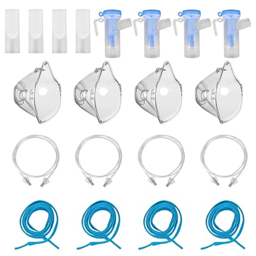 WDKXCN Verneblerzubehör, Zubehör für Inhaliergerät, Universelles Vernebler-Set mit Vernebler, Gesichtsmaske, Verbindungsschlauch, Mundstück und Riemen, Ersatzmaske für Erwachsene