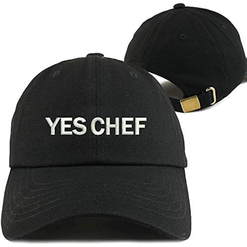Valueon Yes Chef Embroidered Dad Hat Funny Text Classic Polo Style Black Baseball Cap