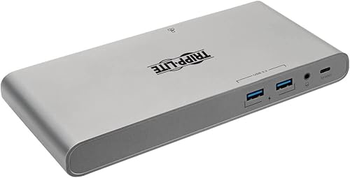 Miniatura 2 de Tripp Lite Estación de acoplamiento internacional USB-C, soporte para triple monitor, cables de alimentación de la UE y el Reino Unido, HDMI y