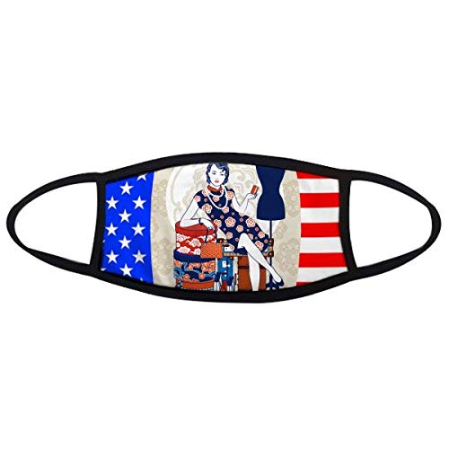 Masque de beauté blanc anti-poussière DIYthinker aux motifs étoiles et rayures drapeau