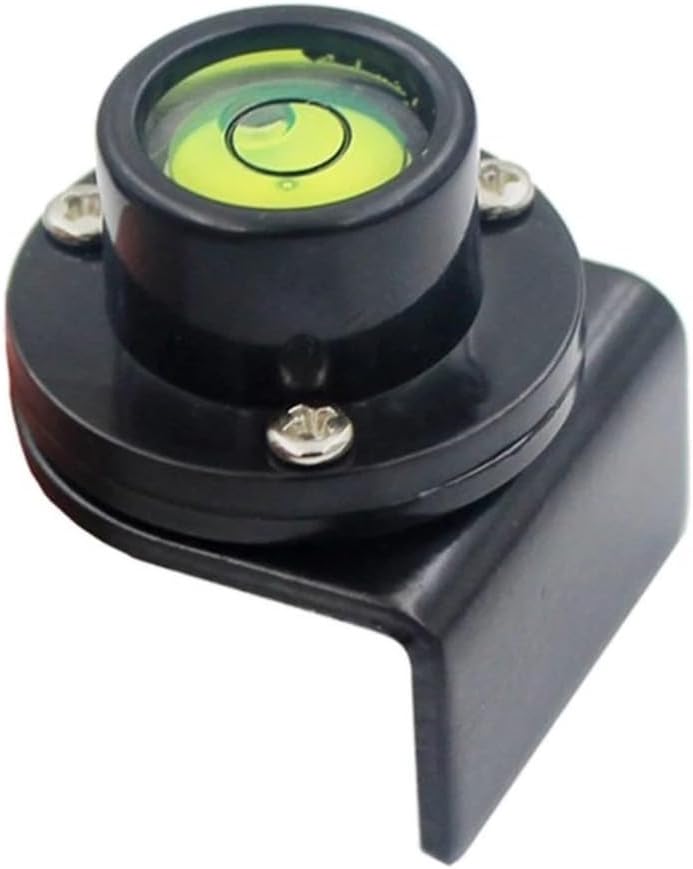 Metal and Acrylic Bubble Level for Total Station, Theodolite and Tower Ruler — 32 x 28 x 28 mm, Green Liquid, Black Frame
