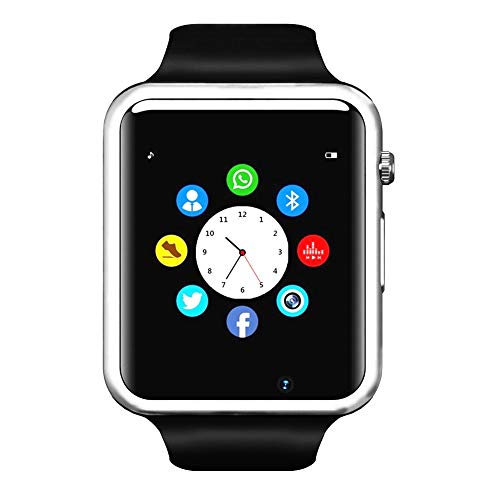 WJPILIS Smart Watch for Android iOS Phones Compatible with iPhone Samsung LG, Bluetooth Touch Screen Fitness Tracker Smartwatch with SIM SD Card Slot Camera Pedometer for Men Women Kids (Grey)