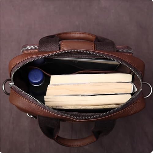 Vintage PU Leather Messenger Bag, Men Business Crossbody Shoulder Bag with Strap, Travel Work Purse, for books, umbrellas2