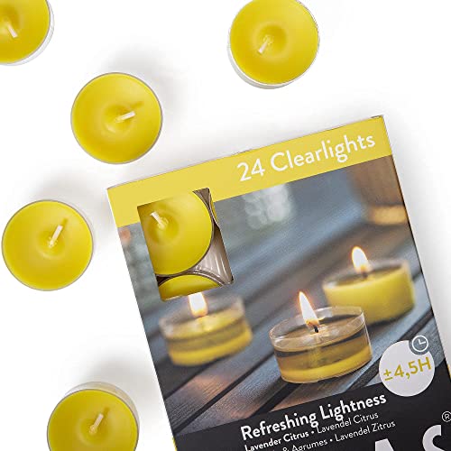 Spaas Scented Tea Lights Candles In Clear Cups - Lavender & Citrus Fragrance | Premium Long Burning Scented Tealight Candles For Spa, Romantic Décor, Meditation, Dinner, And Home Décor | Pack Of 24 #TOP3