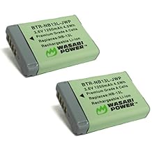 Wasabi Power NB-13L Battery 2-Pack for Canon PowerShot G1 X Mark III, G5 X, G7 X, G7 X Mark II, G9 X, G9 X Mark II, SX620 HS, SX720 HS, SX730 HS, SX740 HS