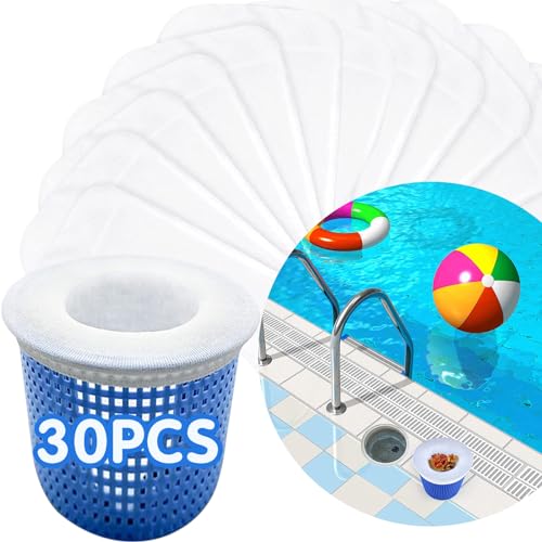 YOLAAH 30PCS Pool Skimmer Filter Socks for Above Ground and Inground