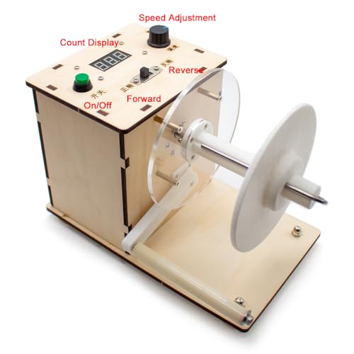 LeTkingok Mini Automatic Label Rewinder Barcode Sticker Label Printing Adjustable Speed Two-Way Rewinding Machine with Power Adapter