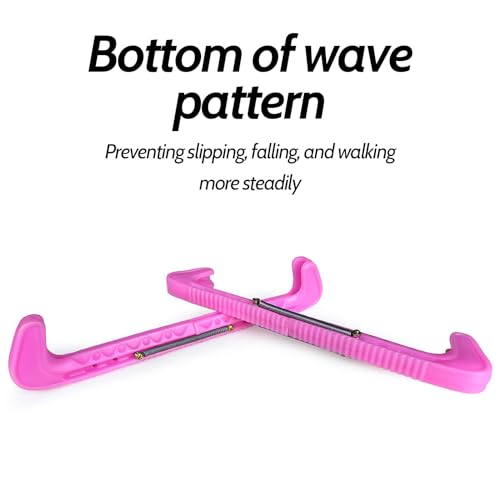 Miayaya 1 Pair Ice Skate Blade Guards Adjustable Protective Hockey Skating Blade Walking Covers Skate Protector for Figure Skating Soft Skate Blade Covers Adults Kids (Rose Pink) - Thumbnail 6