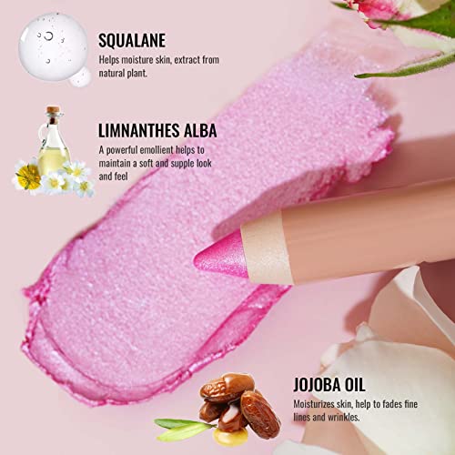 Oulac Glitter Eye Shadow Pencil - Waterproof Eye Shadow Stick Smooth And Long Lasting, Shimmering Glitter Finish, Blendable Eyes Makeup, Vegan & Cruelty-Free 3.8G, (01) Vanilla #TOP6