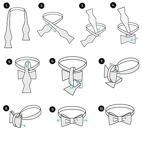 Image of DiBanGu Mens Silk Self Bow Tie Set 4PCS for Tuxedo Wedding