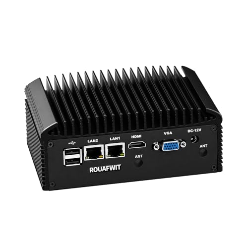 Image of ROUAFWIT Industrial Mini PC Core i3 7100U, 2x RTL8111H RJ45 Lan, 2x DB9 RS232/485 COM, DDR4 32G RAM 1TB SSD, 6USB, HD+VGA Dual Dispaly, MIC, Industrial Grade Mini PC for 24/7 Reliable Operation