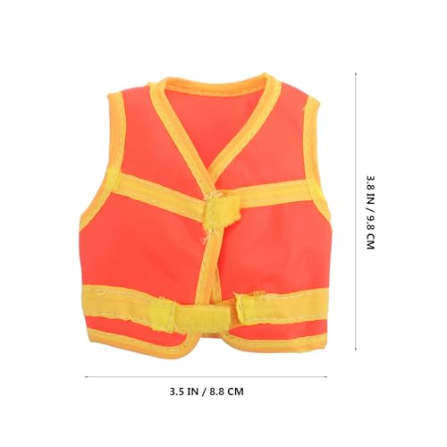 BESTonZON 6 Inch Doll Reflective Safety Vest for 1 6 Scale Bjd Dolls Action Figures Orange Polyester Clothing Accessory for Enhanced Play and Visibility - Thumbnail 3