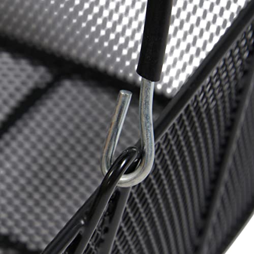 Black Metal Shopping Baskets With Stand And Sign - Set Of 12 - Basket Dimension 17"W X 12"D X 7"H - Perfect For Retail, Thrift, Grocery, And Convenience Stores #TOP3