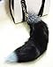 URSFUR Fluffy Silver Fox Tail Fur Keychain Cosplay Toy Key Chain Ring Bag Car Charm Pendant