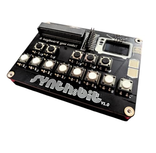 AE Modular Beginner Course - Getting Started 11 - Using the 3VCSWITCH 4 Synth:bit – 16‑Note Micro:bit Synthesizer Keyboard Module with OLED Display, Battery Pack & Audio Jack, Lego‑Compatible Base, Matrix Inputs, Jumper Pins for Expansion