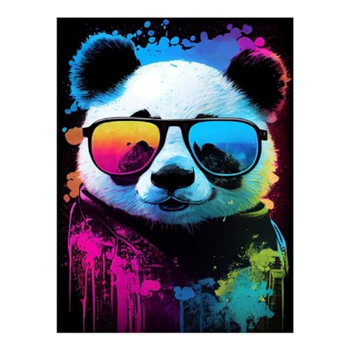 Cadeau d'anniversaire original fille et adulte, kit peinture diamant Panda PopArt POLIUAWS