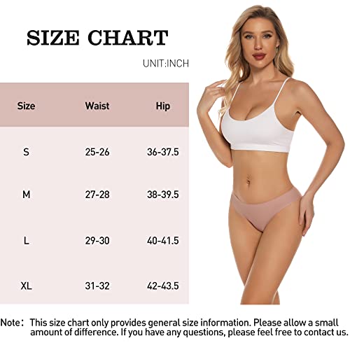 Jaywan Womens Seamless Bikini Cheeky Underwear No Show Hipster Breathable Stretch Invisibles Panties 5 Pack #TOP4