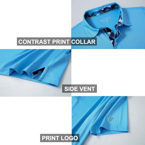 Image of Mens Polo Shirts Short and Long Sleeve Casual Solid Stylish Dry Fit Performance Designed Collared Golf Polo Shirts for Men