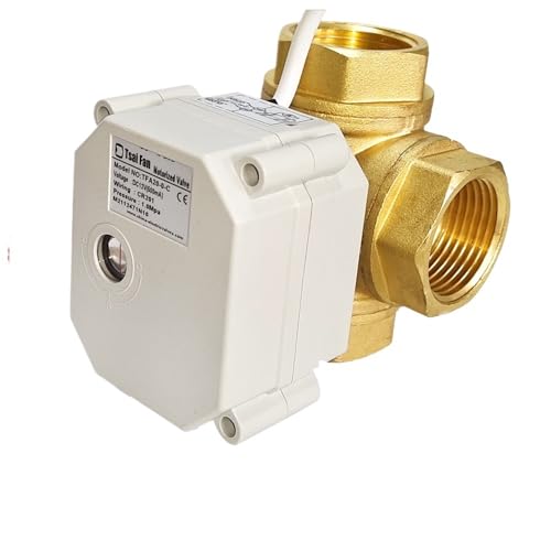 Válvula motorizada de latón de 3 vías, 1' AC110V-220V DN25, 3/4/7 cables, puerto L, conexión T for agua caliente/fría, válvula mezcladora eléctrica(3 Way T type Flow A,BSP THREAD_INDICATOR ONLY_CR303)