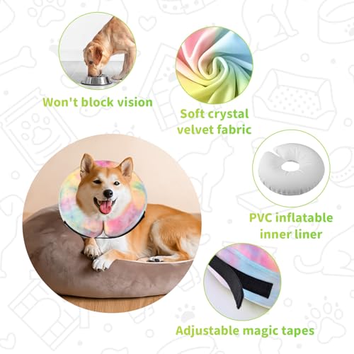 Image of Dog Neck Collar Recovery E-Collar Alternative, Dog Donut Collar After Surgery for Dogs and Cats(Pink Blue, M)