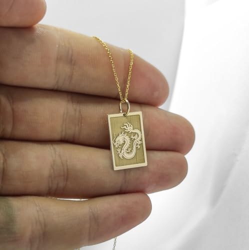 Collier dragon chinois argent 925 ne ternit pas pendentif tarot 45cm