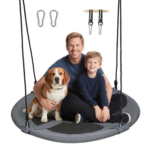 Nido de Columpio Columpio Jardin Exterior NiñOs DiáMetro Grande 120 Cm para hasta 120kg Altura Ajustable Infantil para Interior Y Exterior