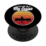 Je serai dans mon bureau Hommes Papa Père Rétro Pêche au PopSockets PopGrip Interchangeable