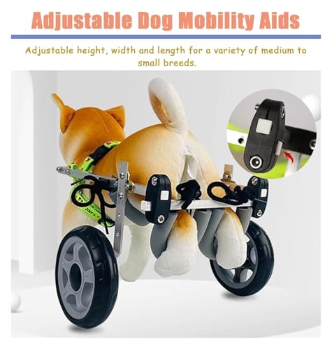 Fauteuil roulant pour petits chiens avec attelle ergonomique à 4 roues