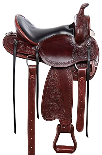 Acerugs Amazingly Comfortable Brown Western Leather Trail Endurance Horse Saddle & Tack (17") #TOP3