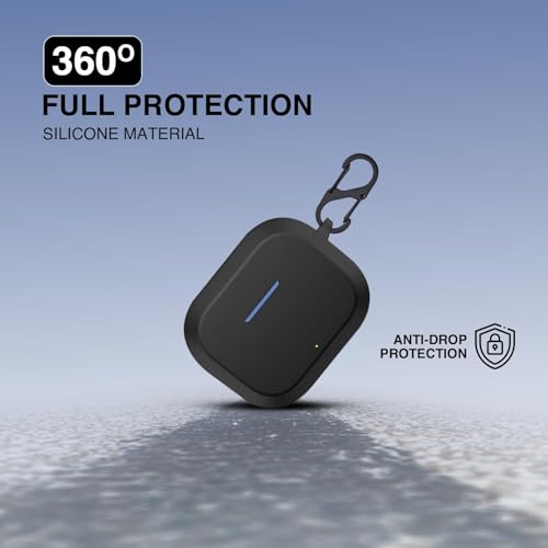 Image of Prolet Silicone Earbuds Case Compatible with OnePlus Nord Buds 3R - Shockproof Dustproof Cover, 360 Full Protection, Anti-Scratch Soft TPU, Carabiner Hook (Black)