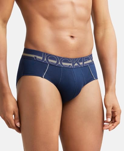 Image of Jockey US14 Men Super Combed Cotton Solid Brief with Ultrasoft Waistband (Colors & Prints May Vary)