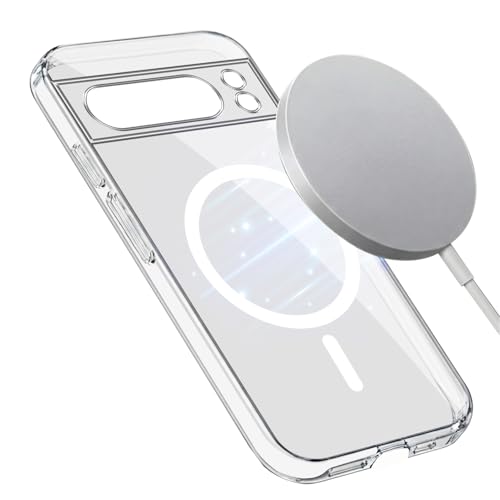 Image of Jkobi Lifetime Anti-Yellow MagSafe Compatible Clear Back Cover Case for Google Pixel 8 Pro (Sleek Hard Crystal | Shockproof and Camera Protection)
