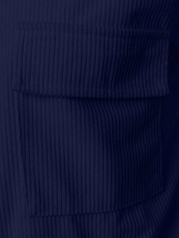 Image of Men Corduroy Casual Jacket Full Sleeve Self Design Button Front with Spread Collar, Woven Cord Lining and Two Pockets for Casual Outings