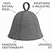 Premium Sauna Hat – 100% Natural Wool, Handmade Sauna Headwear for Men and Women – Eco-Friendly, Breathable, Insulating Hat for Sauna, Steam Room, Banya, and Bathhouse – One Size Fits All, Grey