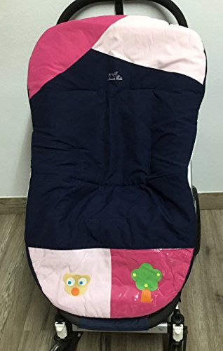 Colchoneta para silla de paseo universal osito rosa. Funda silla de coche. Mundi Bebé.